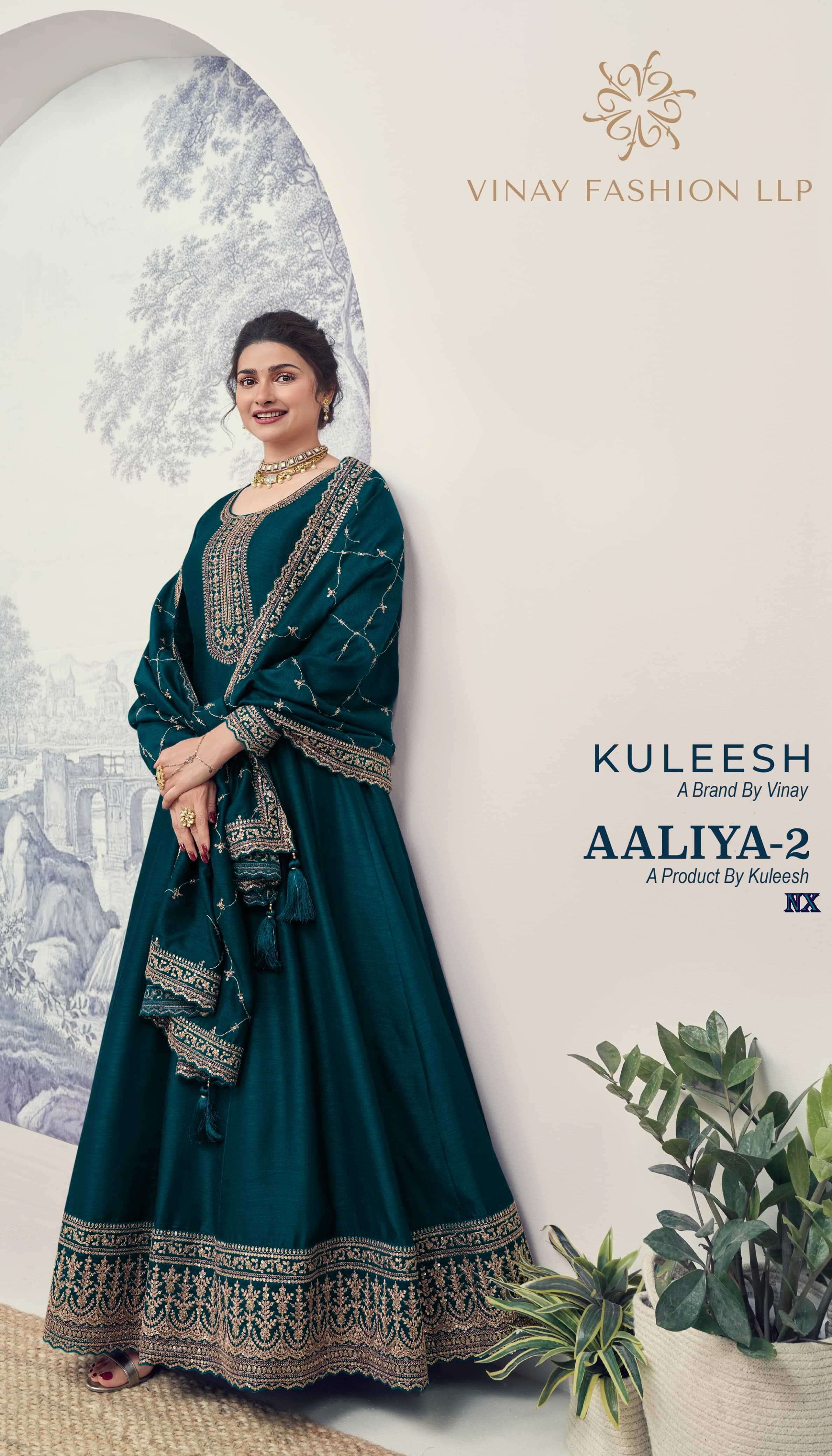 vinay kuleesh aaliya vol 2 nx silk georgette anarkali suits