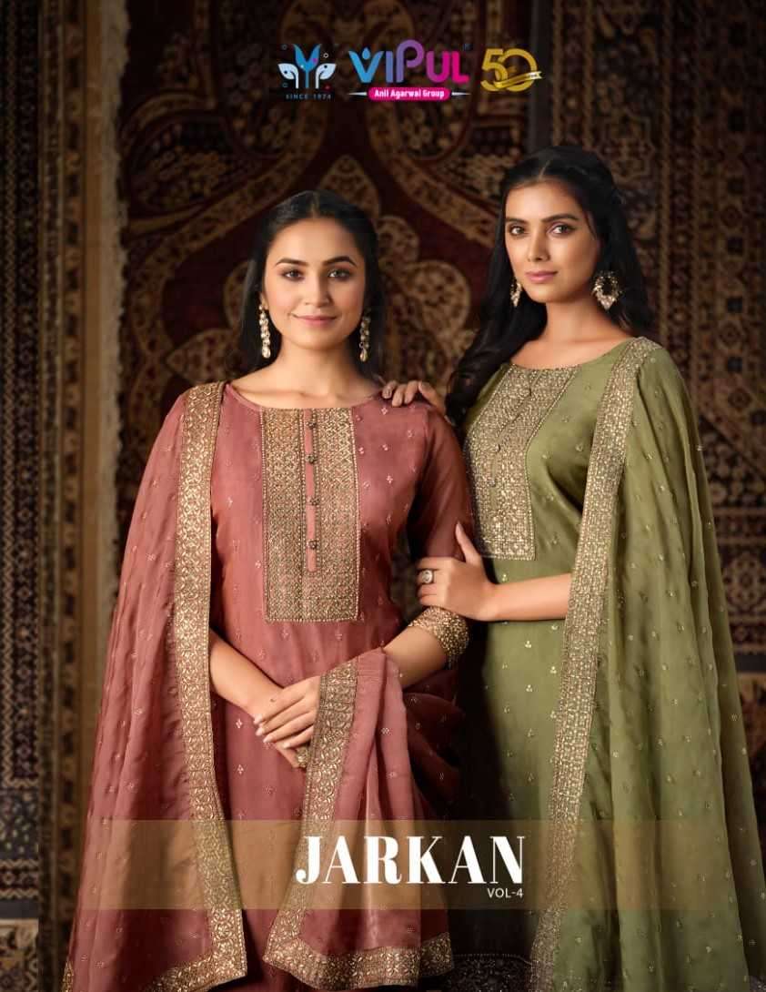 vipul jarkan vol 4 series 5471-5475 simmer organza saree