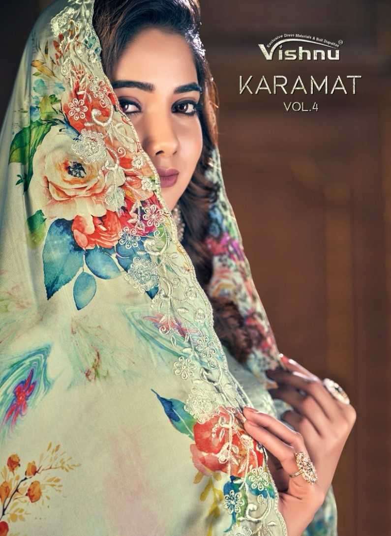 vishnu impex karamat vol 4 series 53001-53008 georgette silk suit 