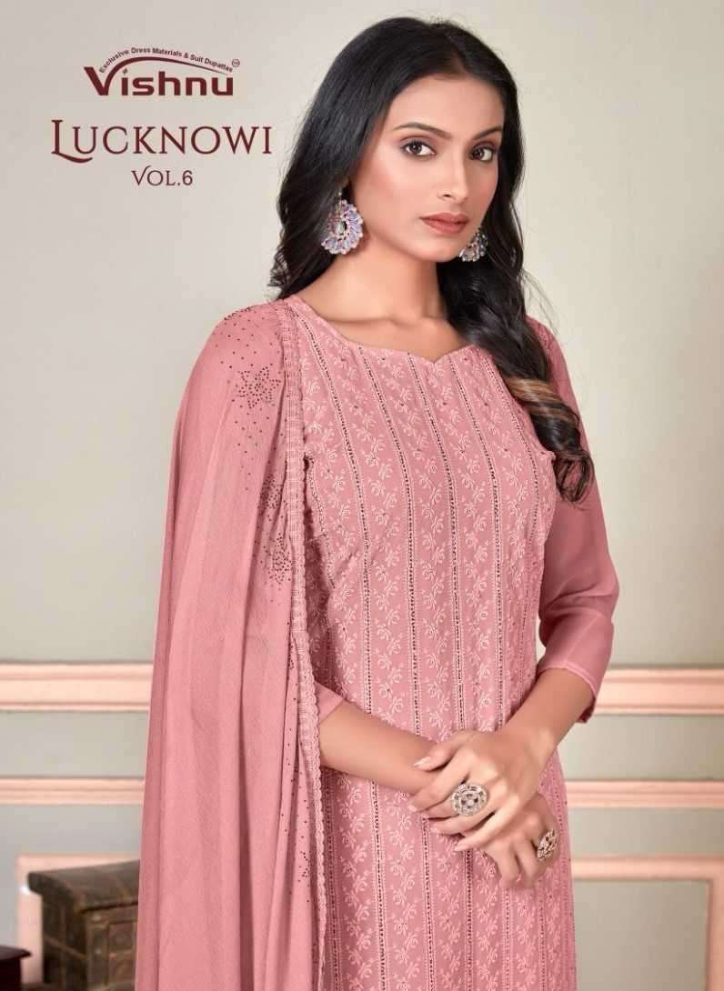 vishnu impex lucknowi vol 6 series 33001-33008 faux georgette suit 