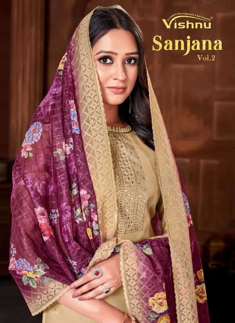 vishnu impex sanjana vol 2 series 52001-52012 silk suit 