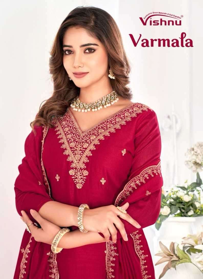 vishnu impex varmala series 54001-54012 vichitra silk suit