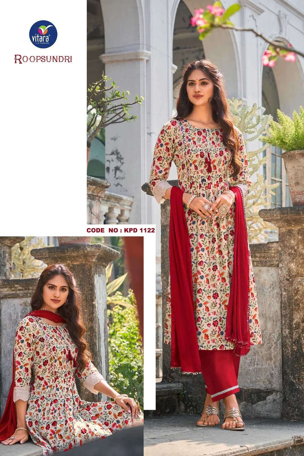 vitara fashion roop sundri series 1122-1123 mal mal cotton readymade suit 
