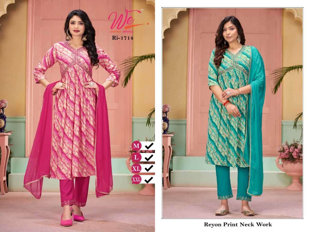 we women 1712-1719 Pure Reyon Print readymade suit 