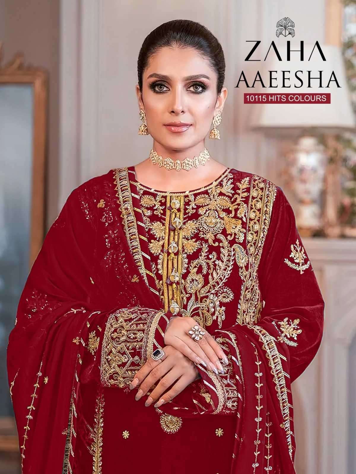 zaha aaeesha 10115 efgh georgette embroidered suit 