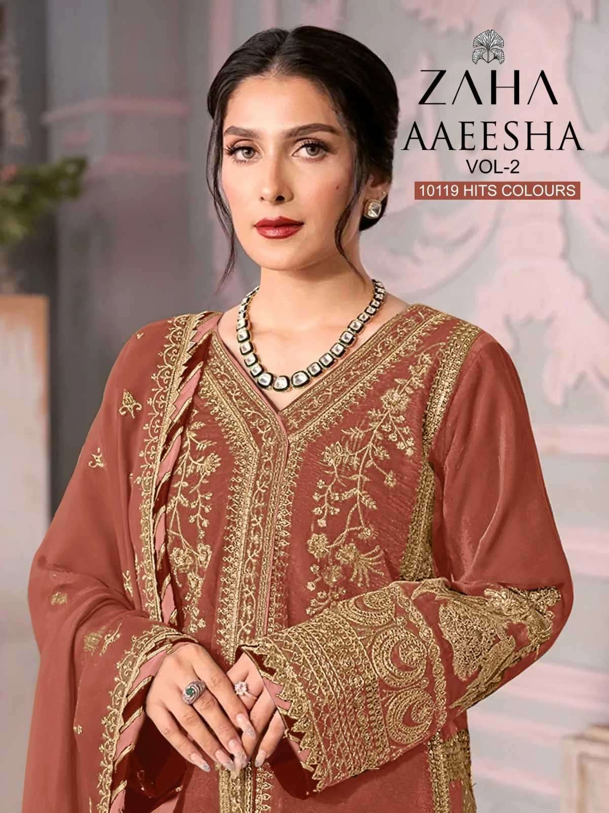 zaha aaeesha vol 2 10119 d 1234 georgette suit 