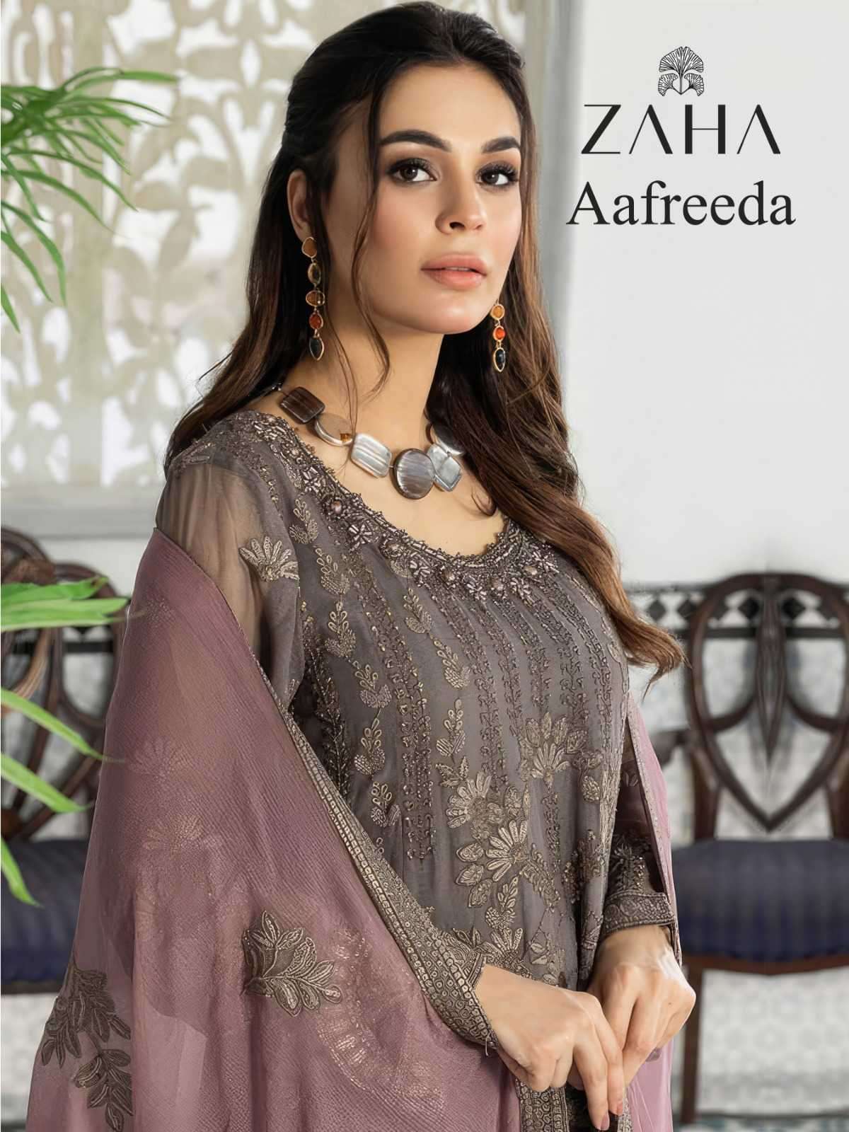 zaha aafreeda series 10256-10258 faux georgette suit 