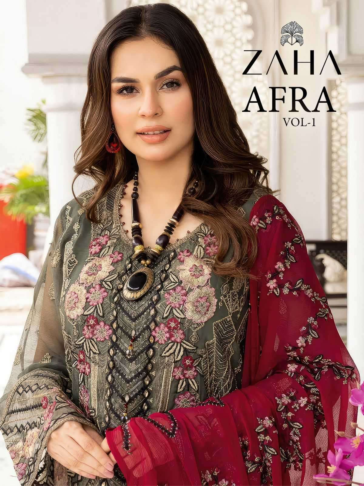 zaha afra vol 1 series 10284-10286 georgette suit