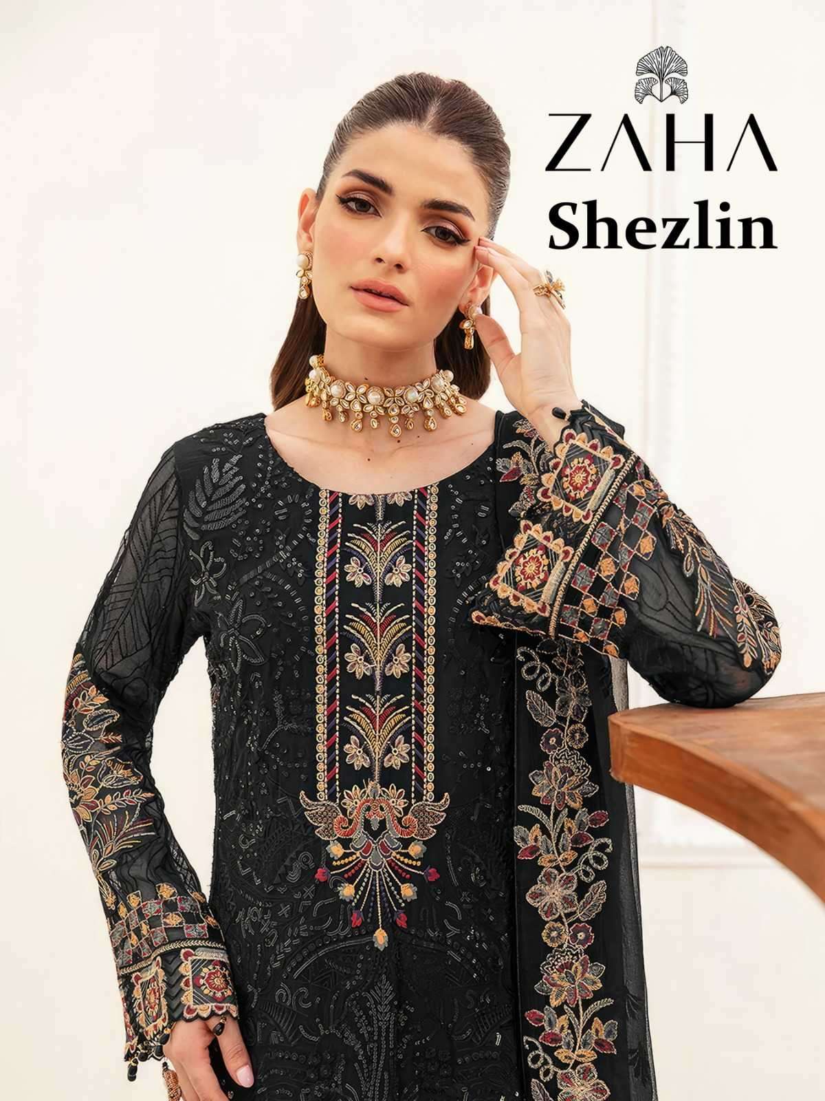 zaha shezlin series 10247-10249 faux georgette suit 