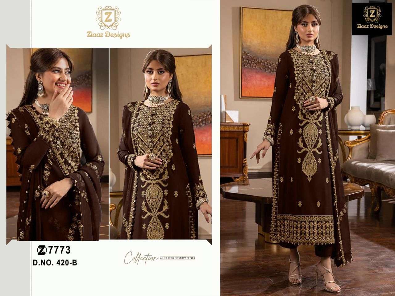 ziaaz designs 420 ABCD designer georgette suit 