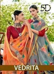 5d designer vedrita series 5081-5086 georgette saree