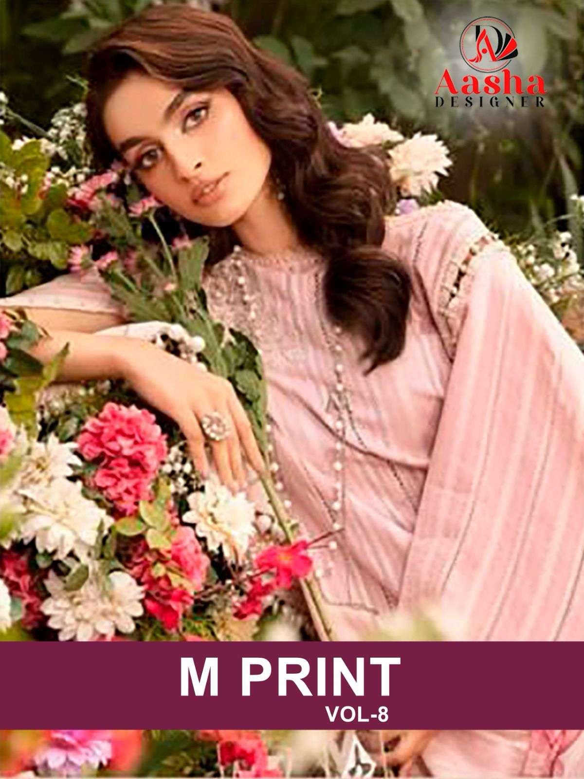 AASHA DESIGNER M PRINTS VOL-8 1056 AB Pure Cotton SUIT