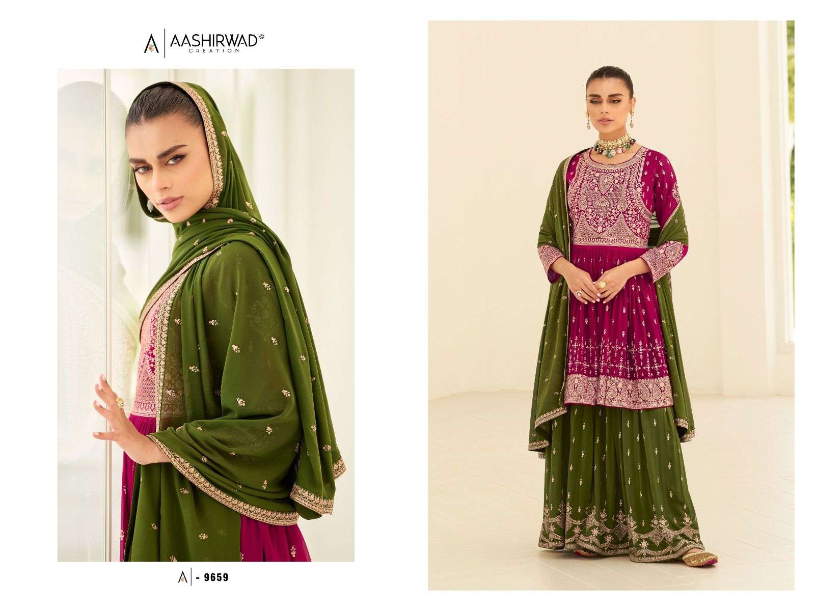 Aashirwad designer fancy suit in sale