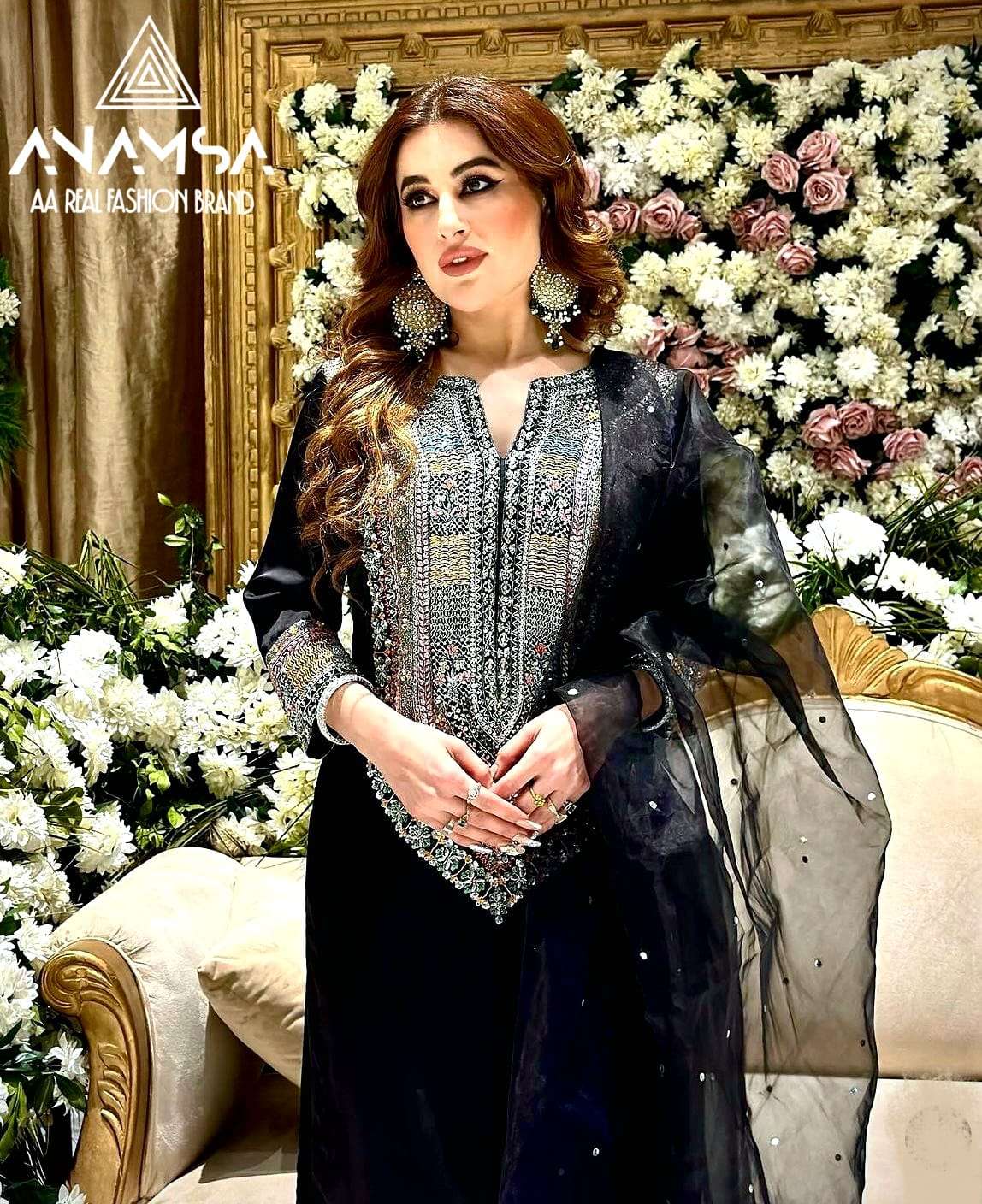 Anamsa-434 designer Heavy Pure Fox Georgette suit