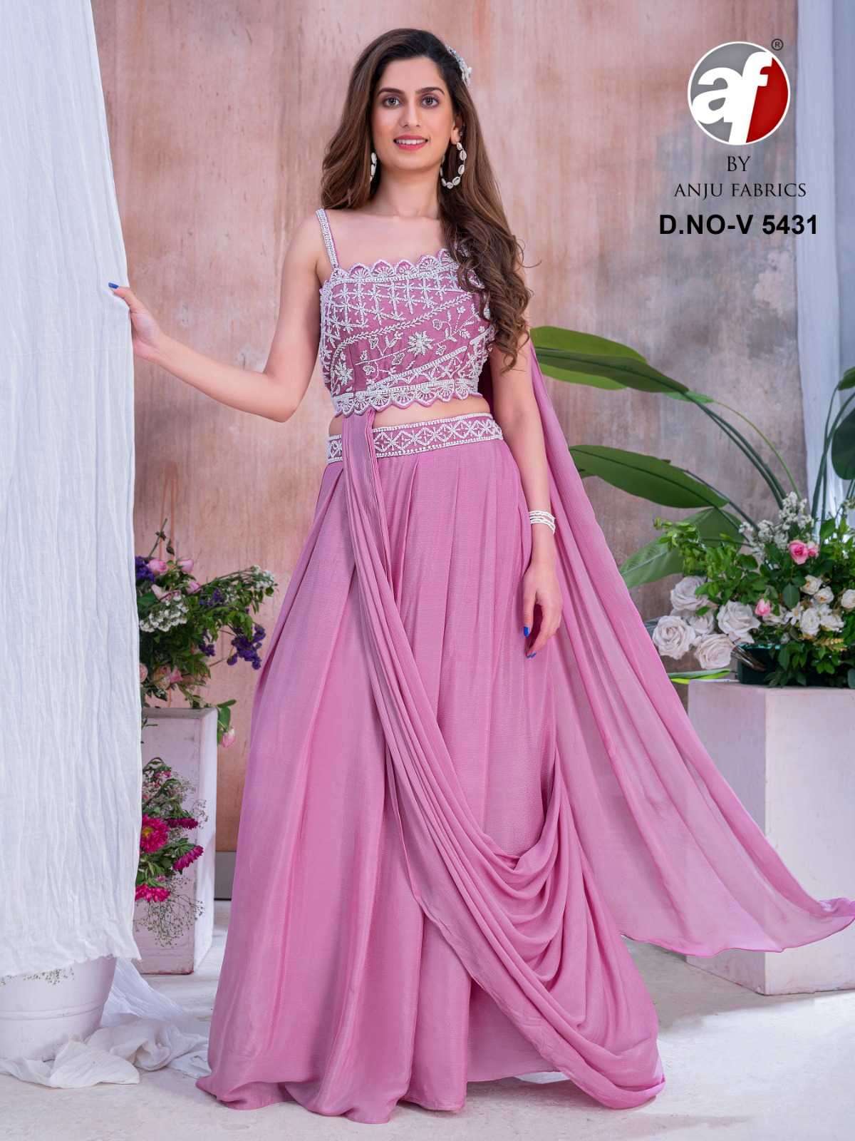 anju fab 5431 pure chinon chiffon lehenga