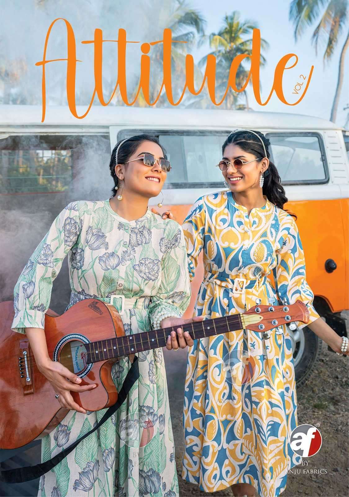 anju fab attitude vol 2 series 3701-3706 cotton flex kurti 