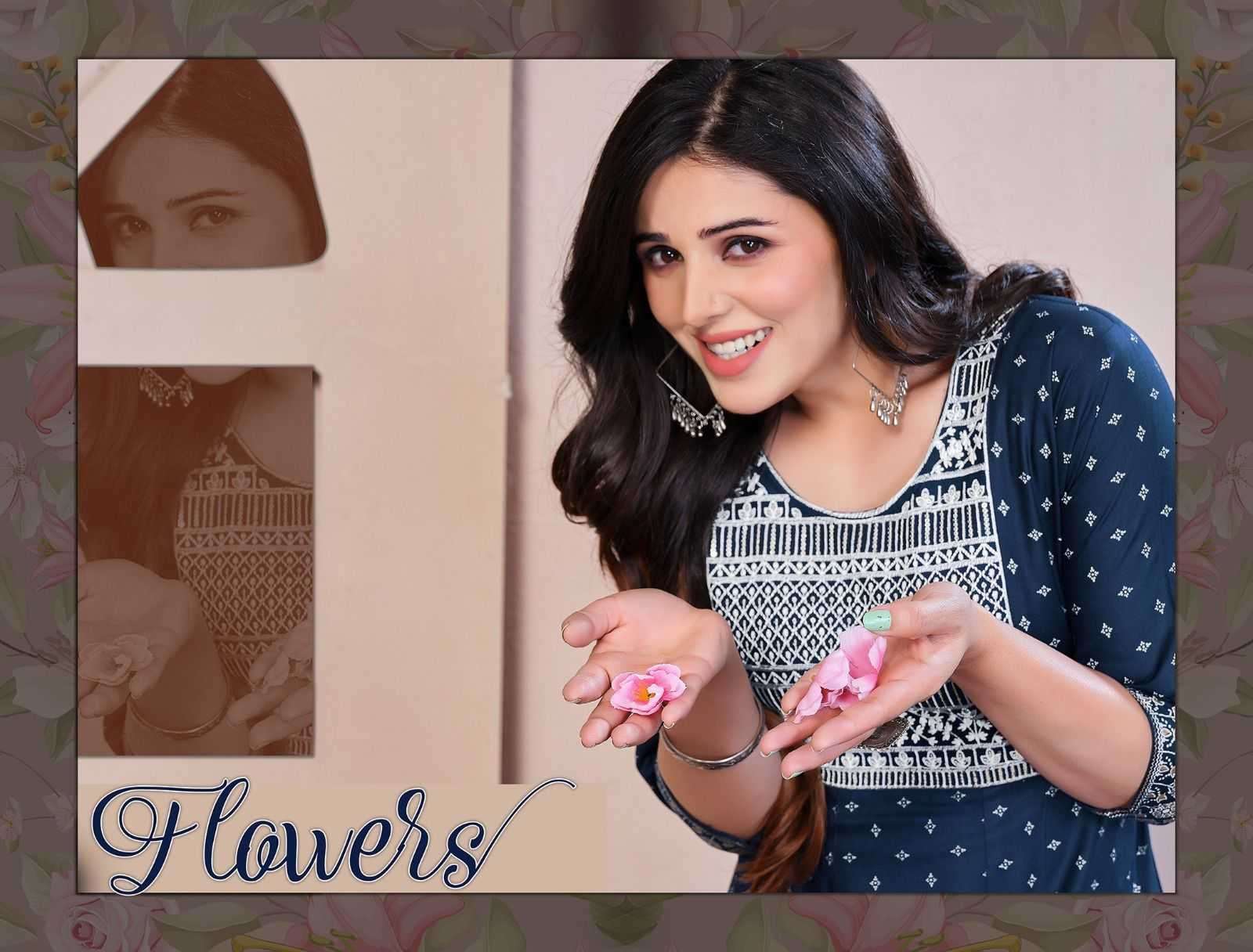 Beauty Flowers series 4011-4018 14 kg Rayon Print kurti
