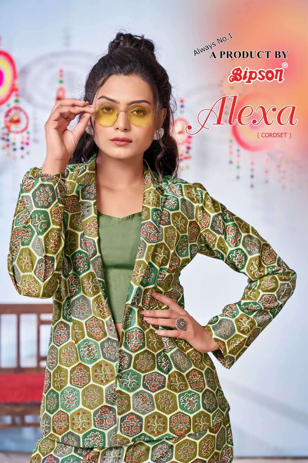 bipson alexa 1001 Pure Chanderi Denting Foil Print co-ord sets