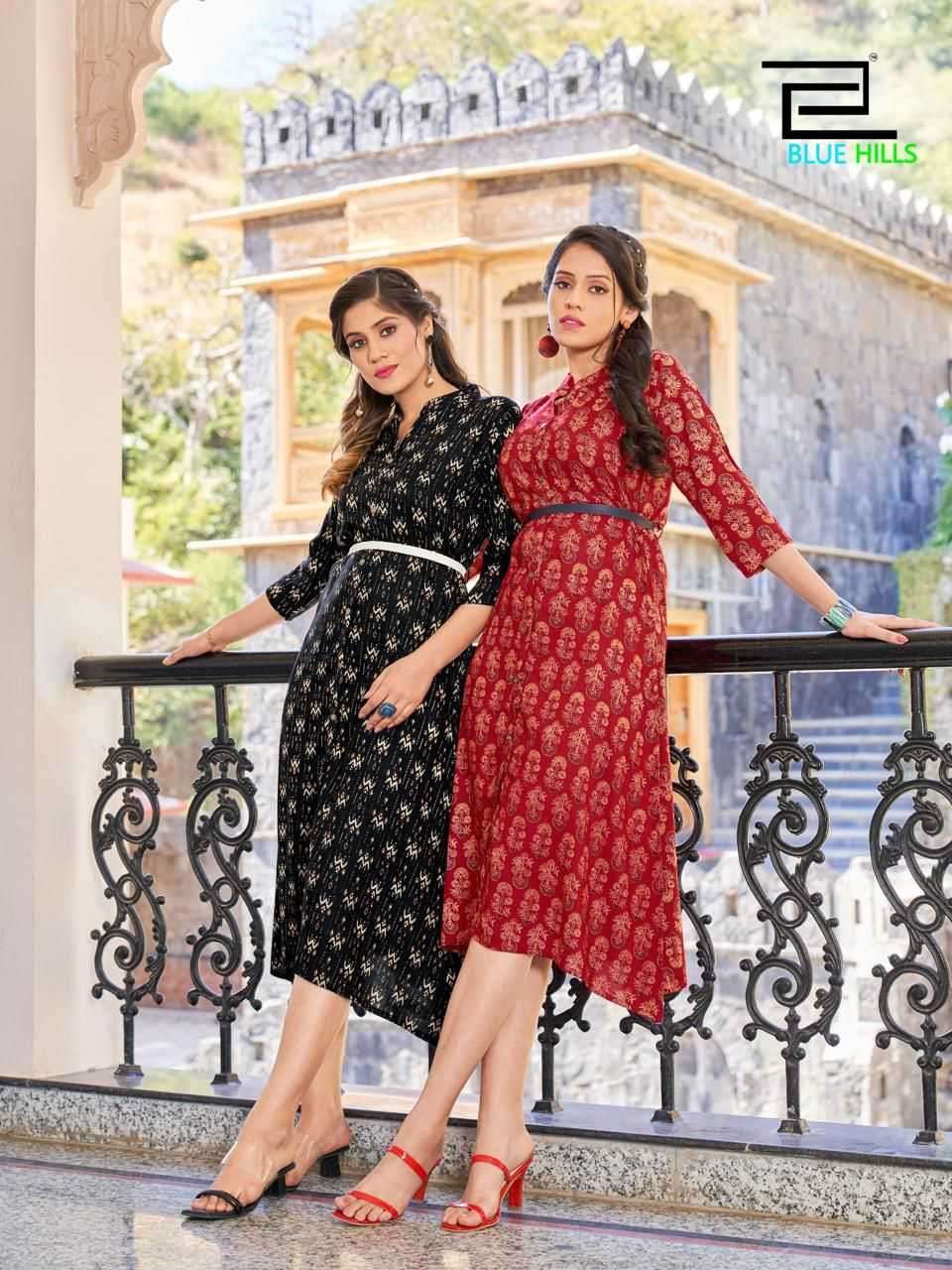 blue hills fashion 4 everyone series 4001-4008 Rayon premium 14 KG print kurti