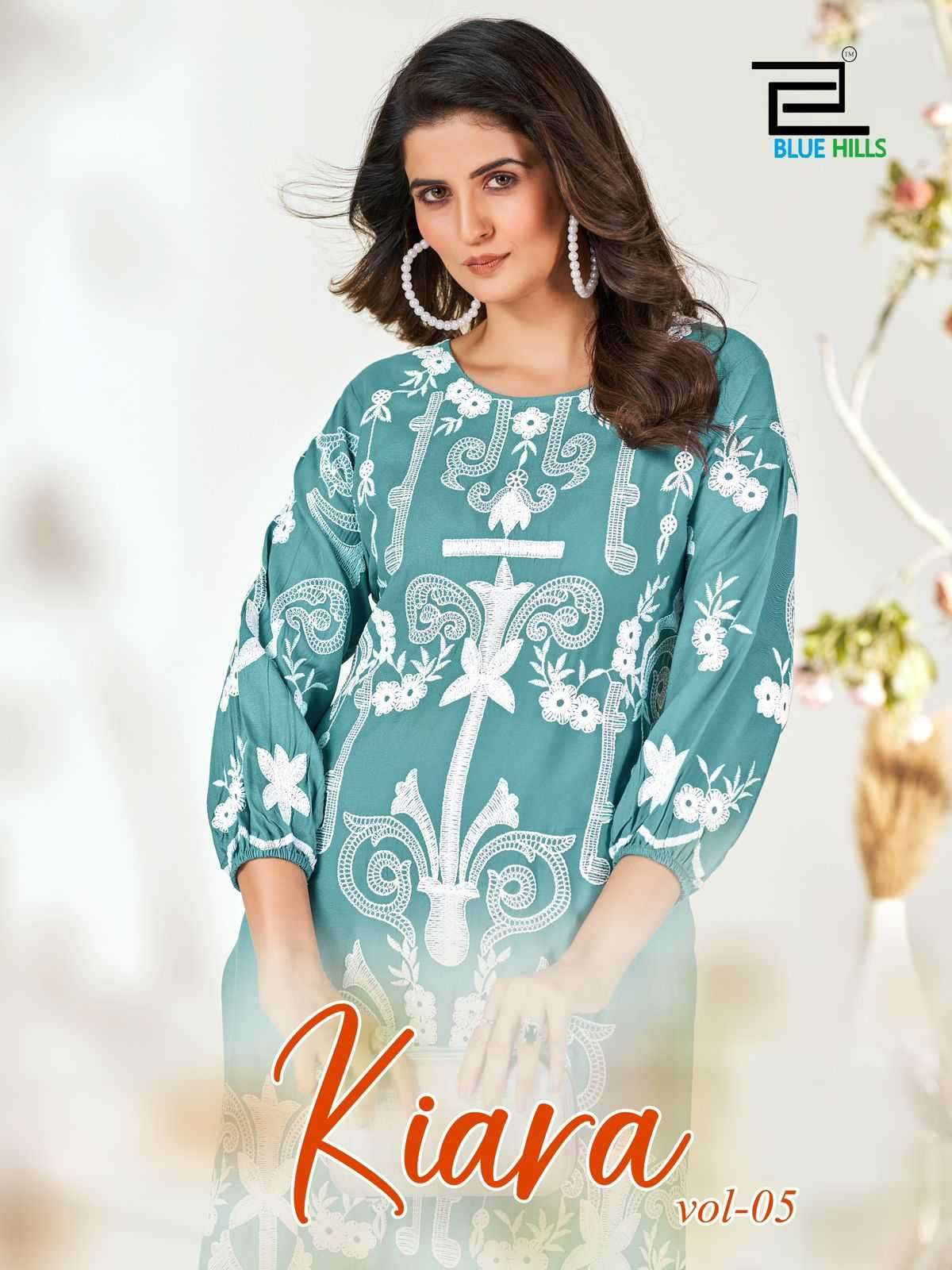 blue hills kiara vol 5 series 5001-5006 rayon 14 kg Lucknavi work kurti