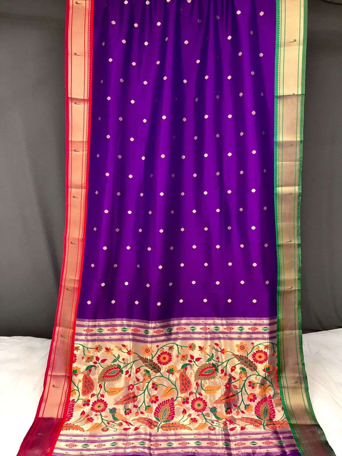 BT-53 Kamal Paithani ganga jamuna border in combination with paithani weaving sarees 