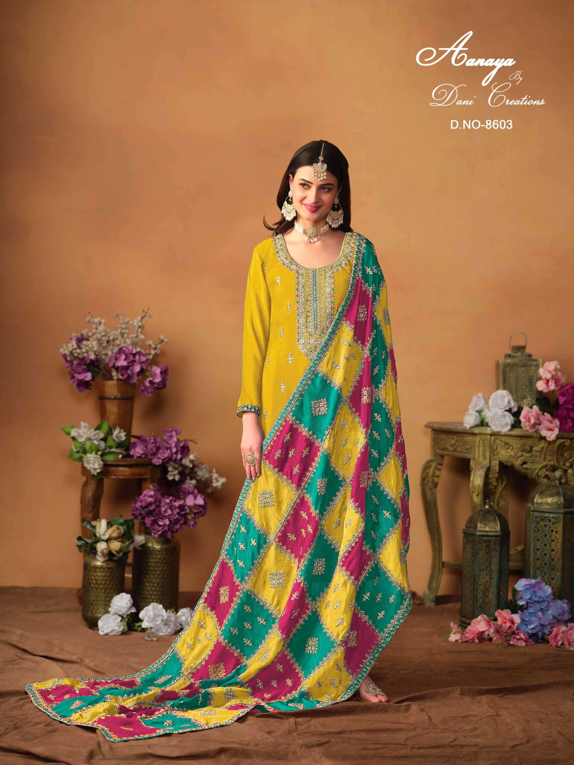  dani aanaya vol 186 series 8601-8603 Chinon Silk suit
