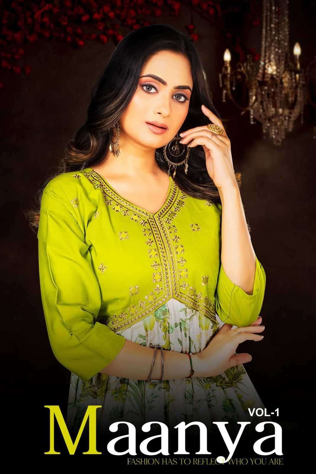 fashion talk maanya vol 1 series 101-108 Heavy Capsule Foil Print kurti