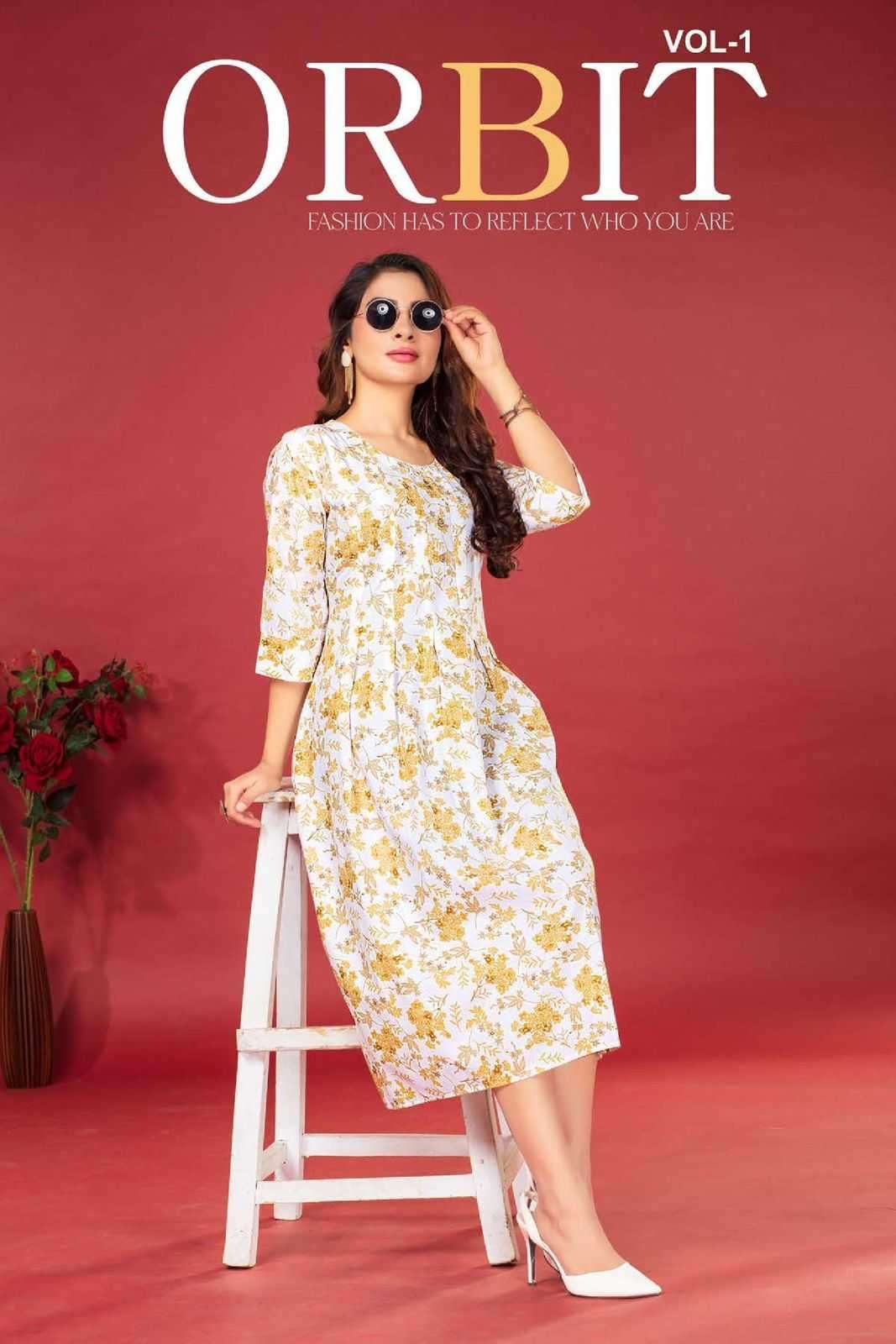 fashion talk orbit vol 1 Heavy Capsule Foil Print kurti