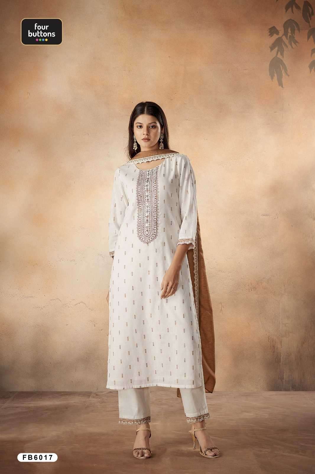 four buttons skd set fb 6017 cotton readymade suit 