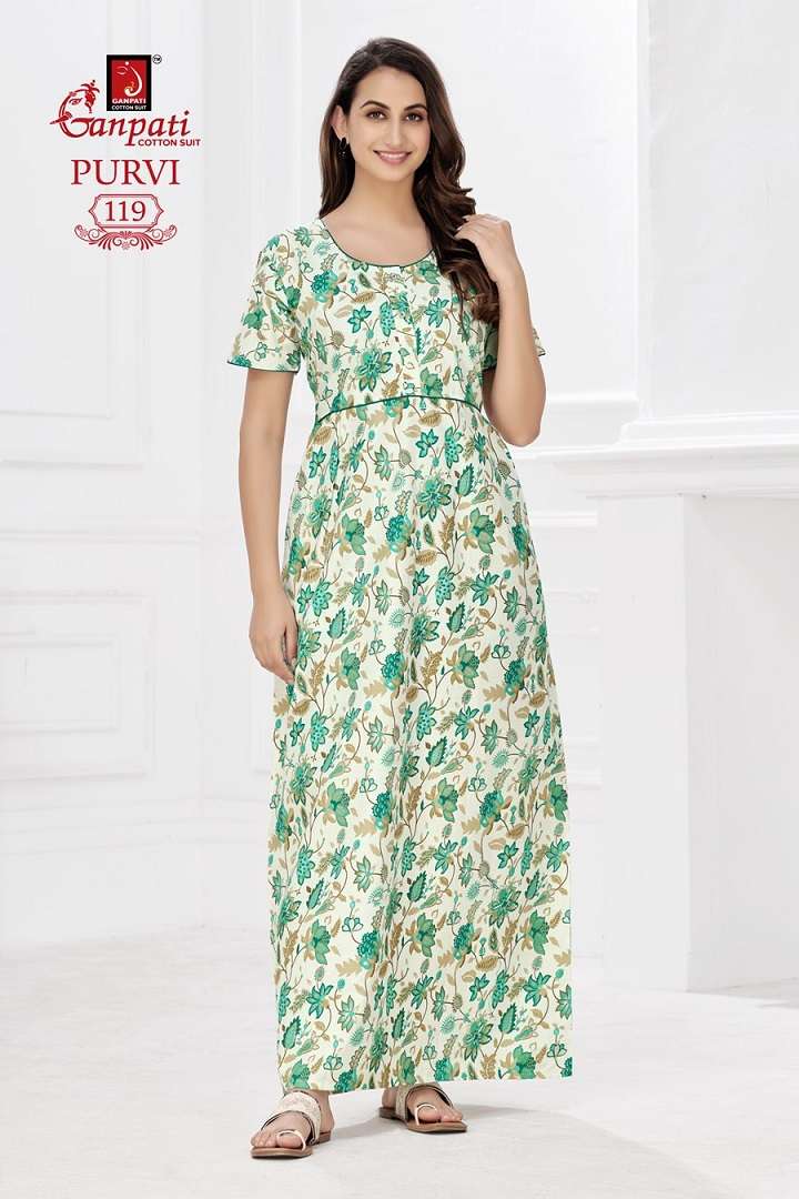 Ganpati Purvi Nighty Vol-1 Pure Cotton Printed Nighty