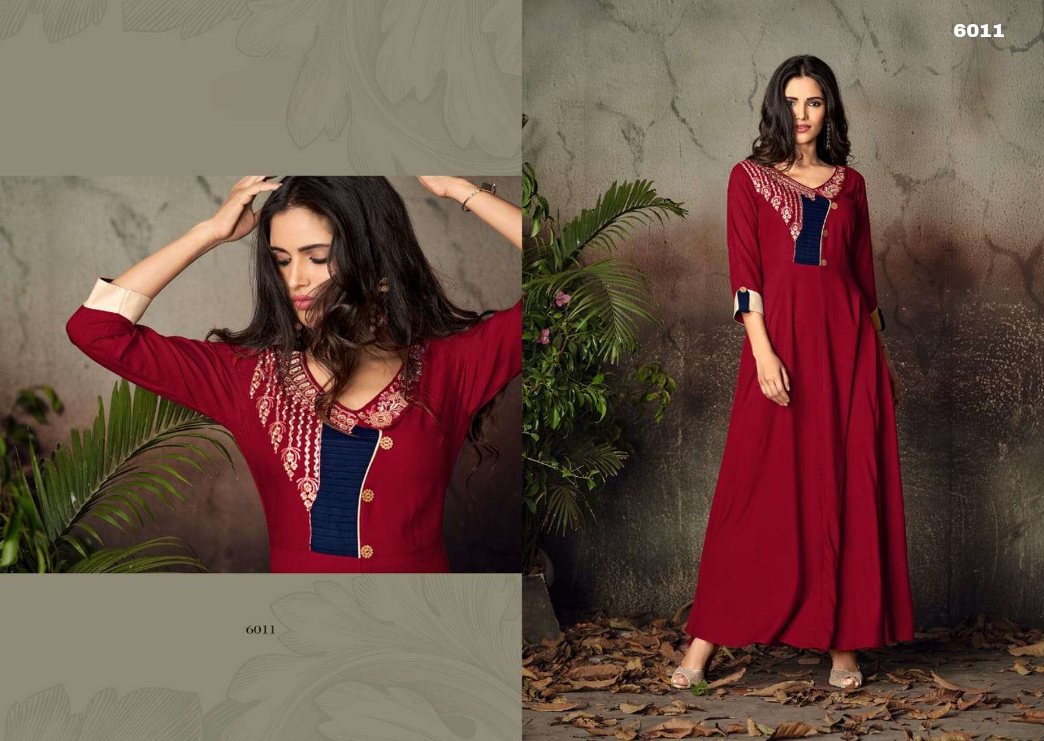 Gulnaz Vol-2 designer 14KG Heavy Riyon Long Kurti