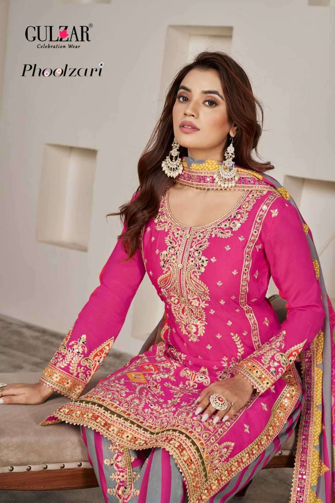 gulzar phoolzari series 2081-2084 chinon readymade suit 