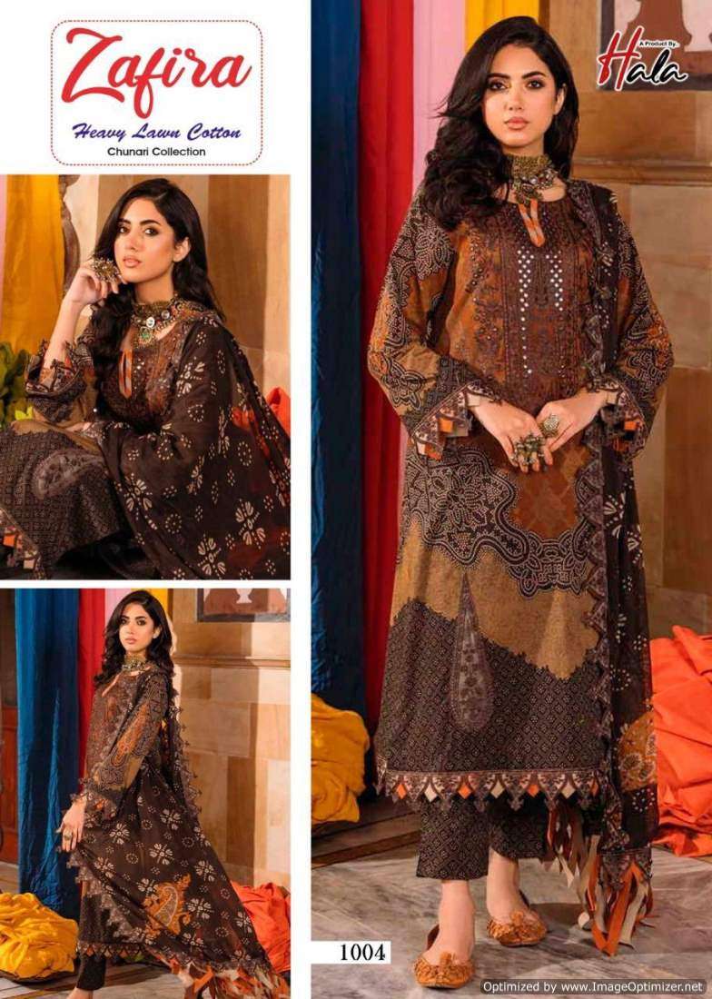 Hala Zafira Vol-1 series 1001-1004 Heavy Lawn Cotton suit