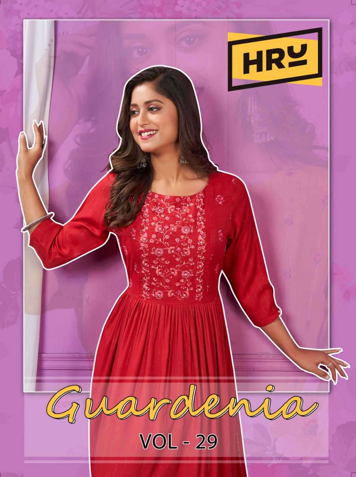 hru guardenia vol 29 pure viscose lurex fabric kurti 