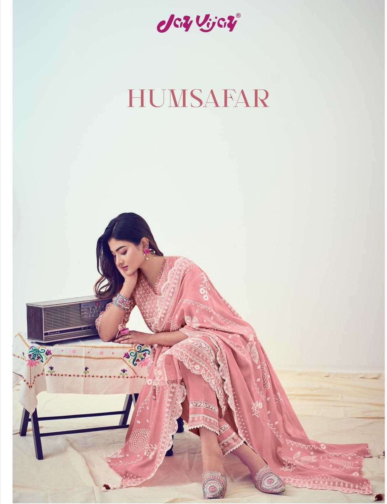 jayvijay humsafar series 9121-9126 pure organdy khadi suit 
