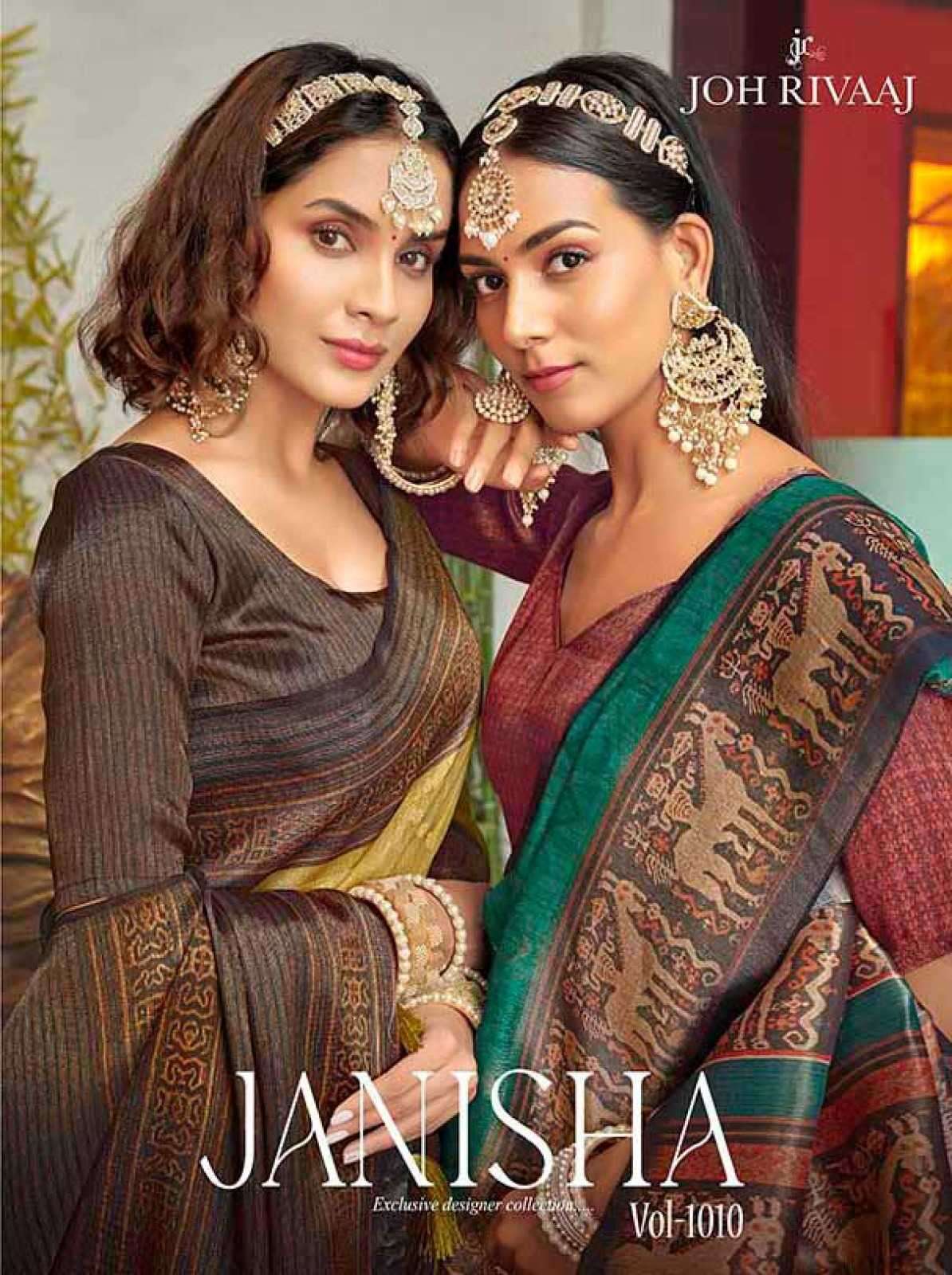 joh rivaaj janisha vol 1010 series 101001-101007 organza saree