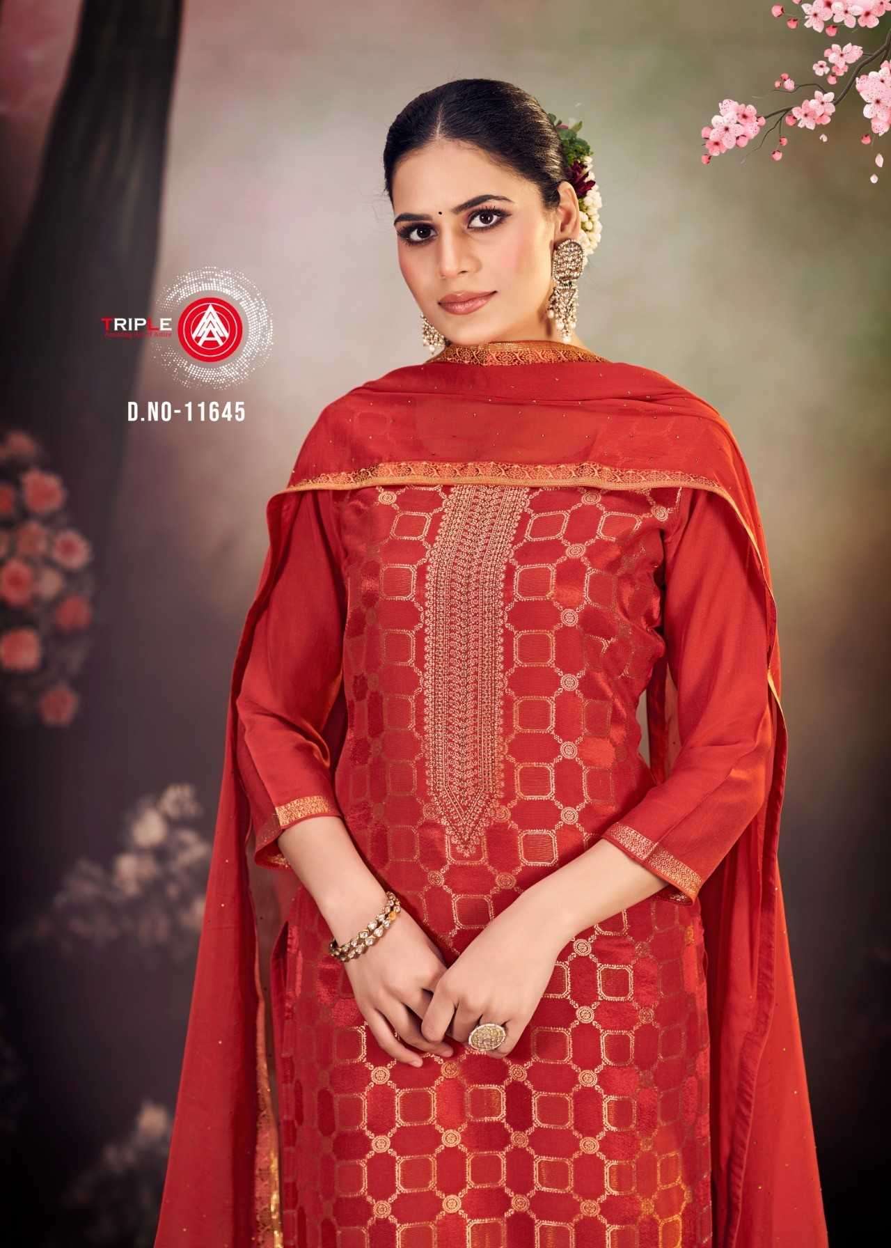 kalarang loyal vol 3 series 11641-11646 Pure Muslin 3D Dhaga Weaving Jequard suit
