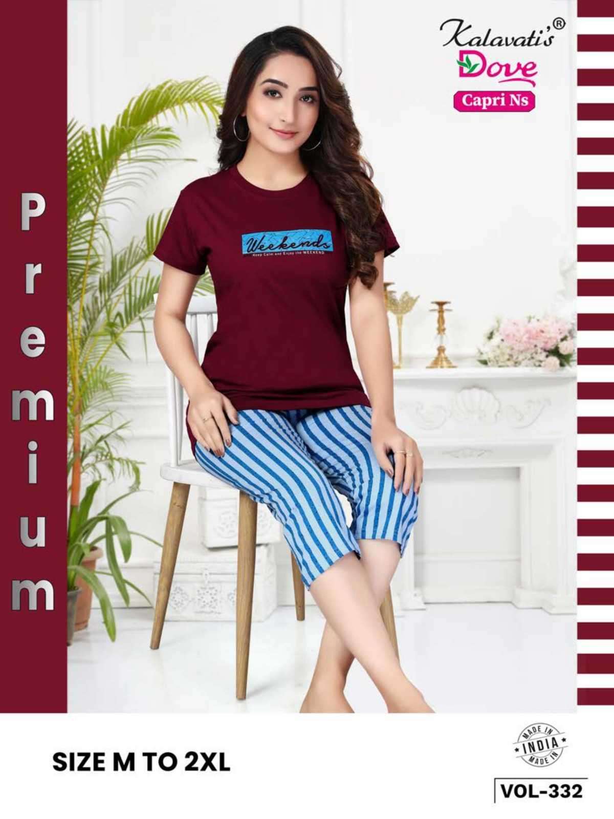 kalavati dove vol 332 cotton hosiery night suit 