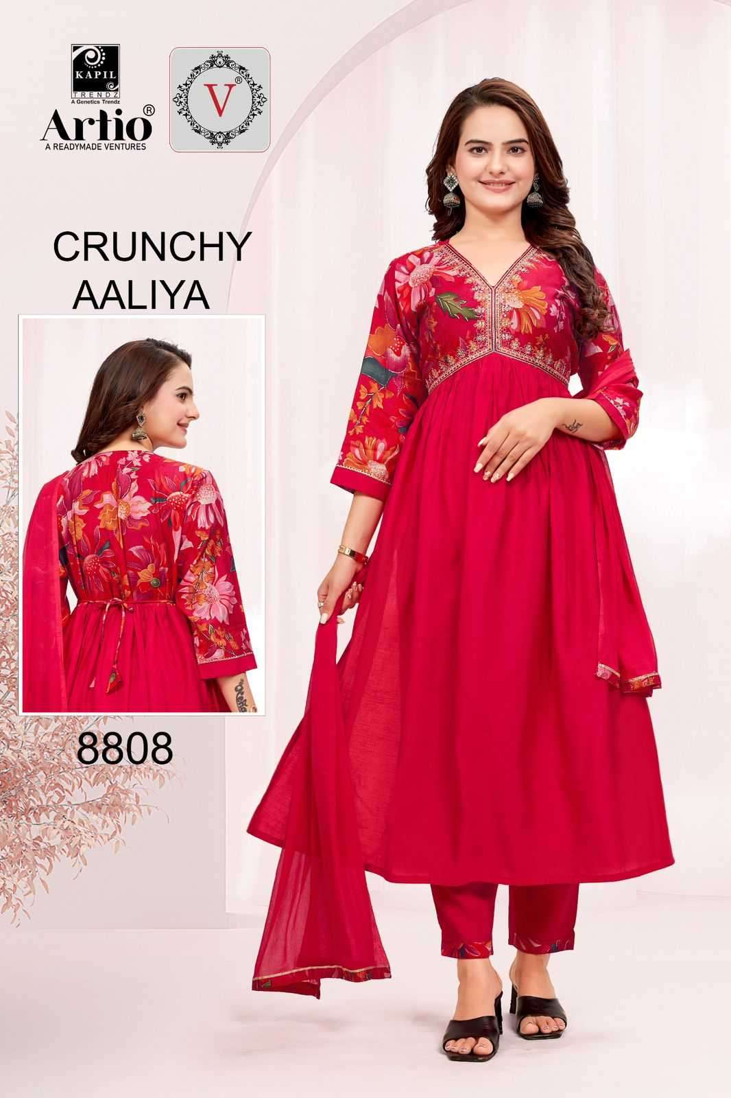 kapil trendz artio cruncy aalia series 8801-8809 modal readymade suit 