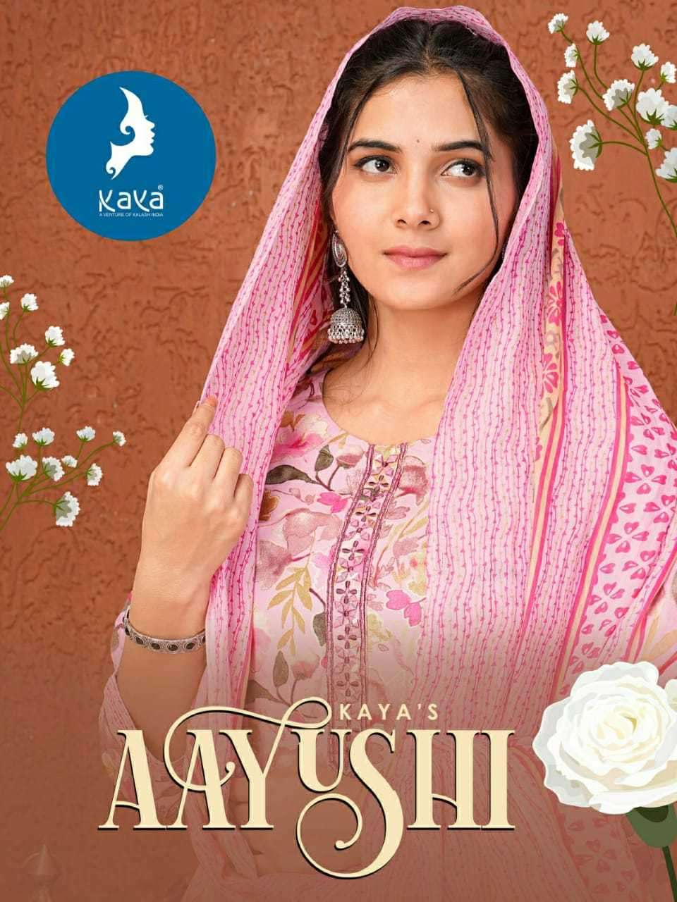 kaya ayushi series 01-08 rayon readymade suit 