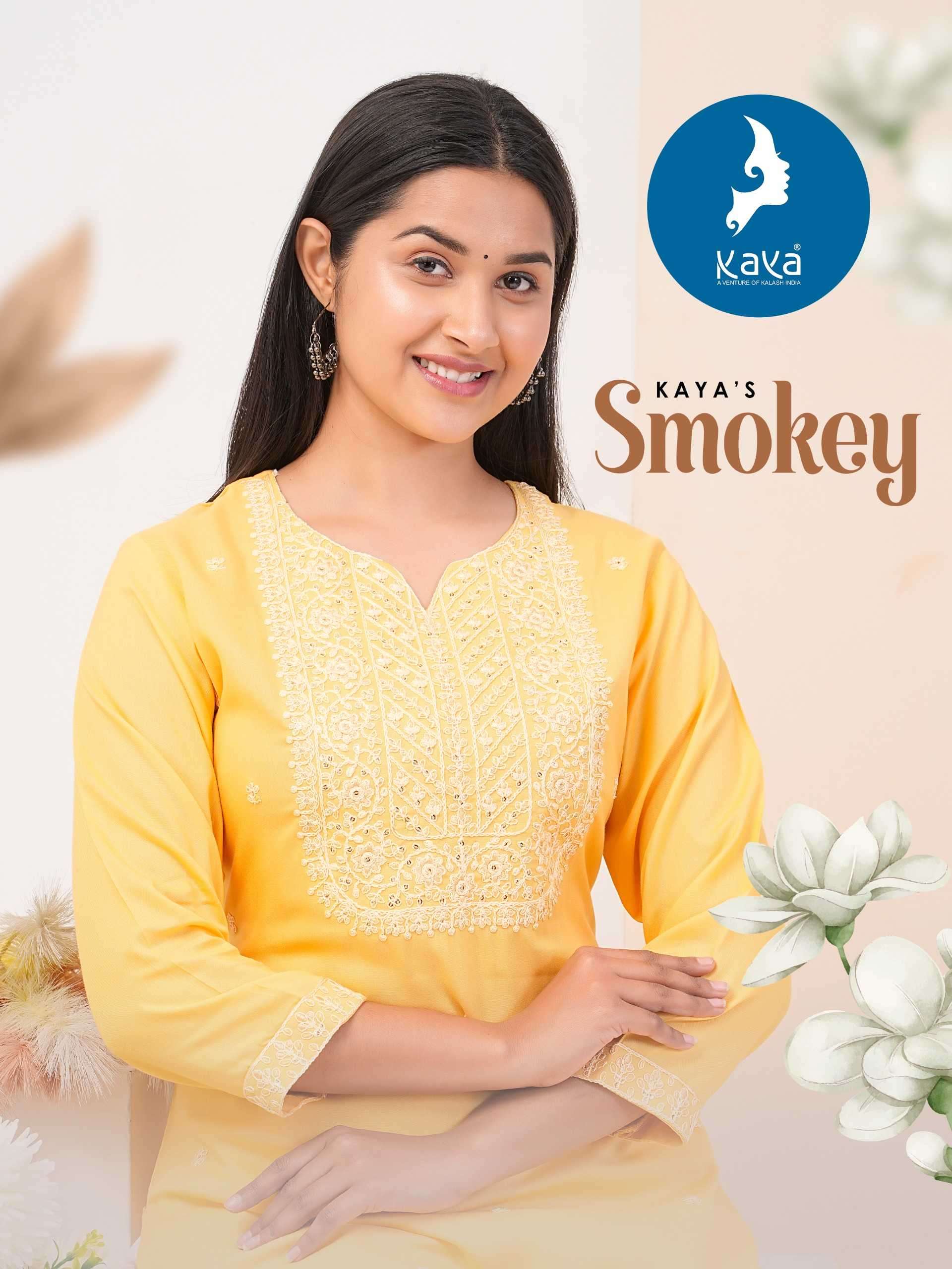kaya smokey series 01-08 rayon kurti 