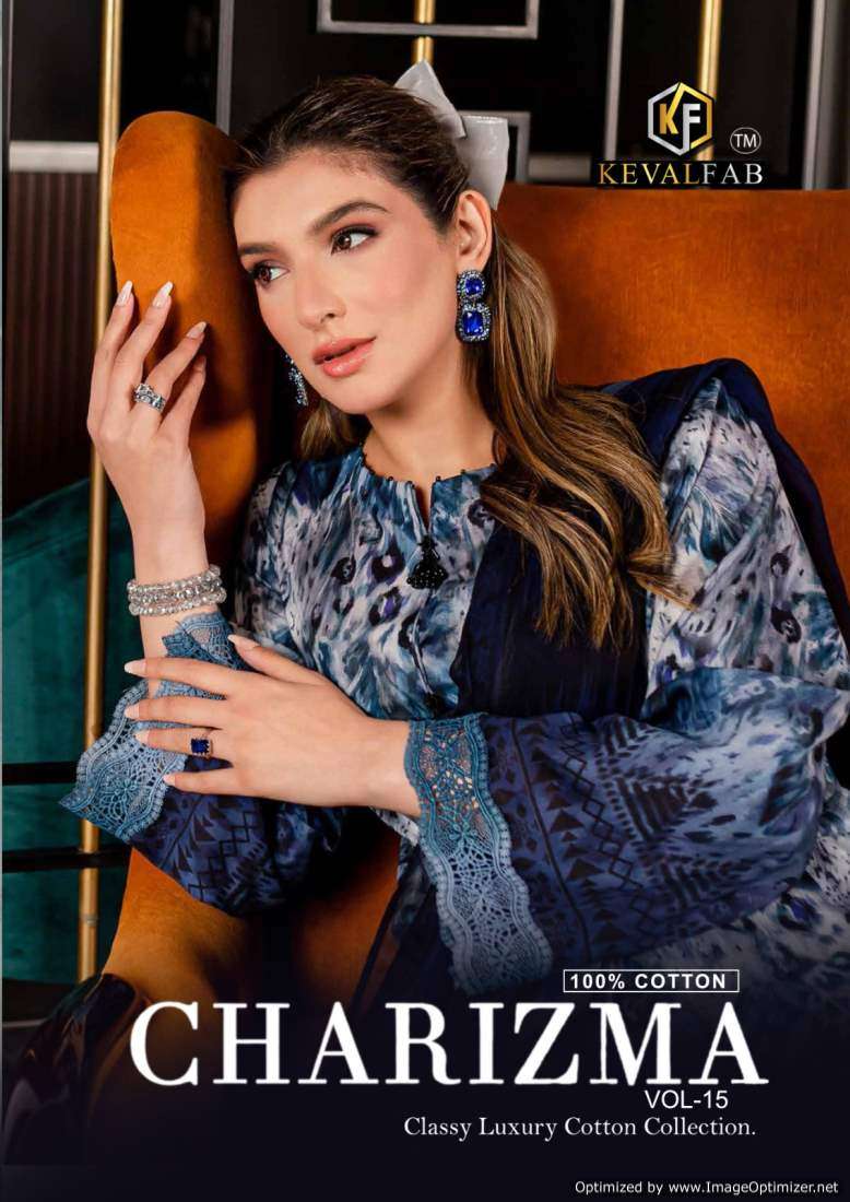 Keval Charizma Vol-15 series 15001-15006 Heavy Cotton suit