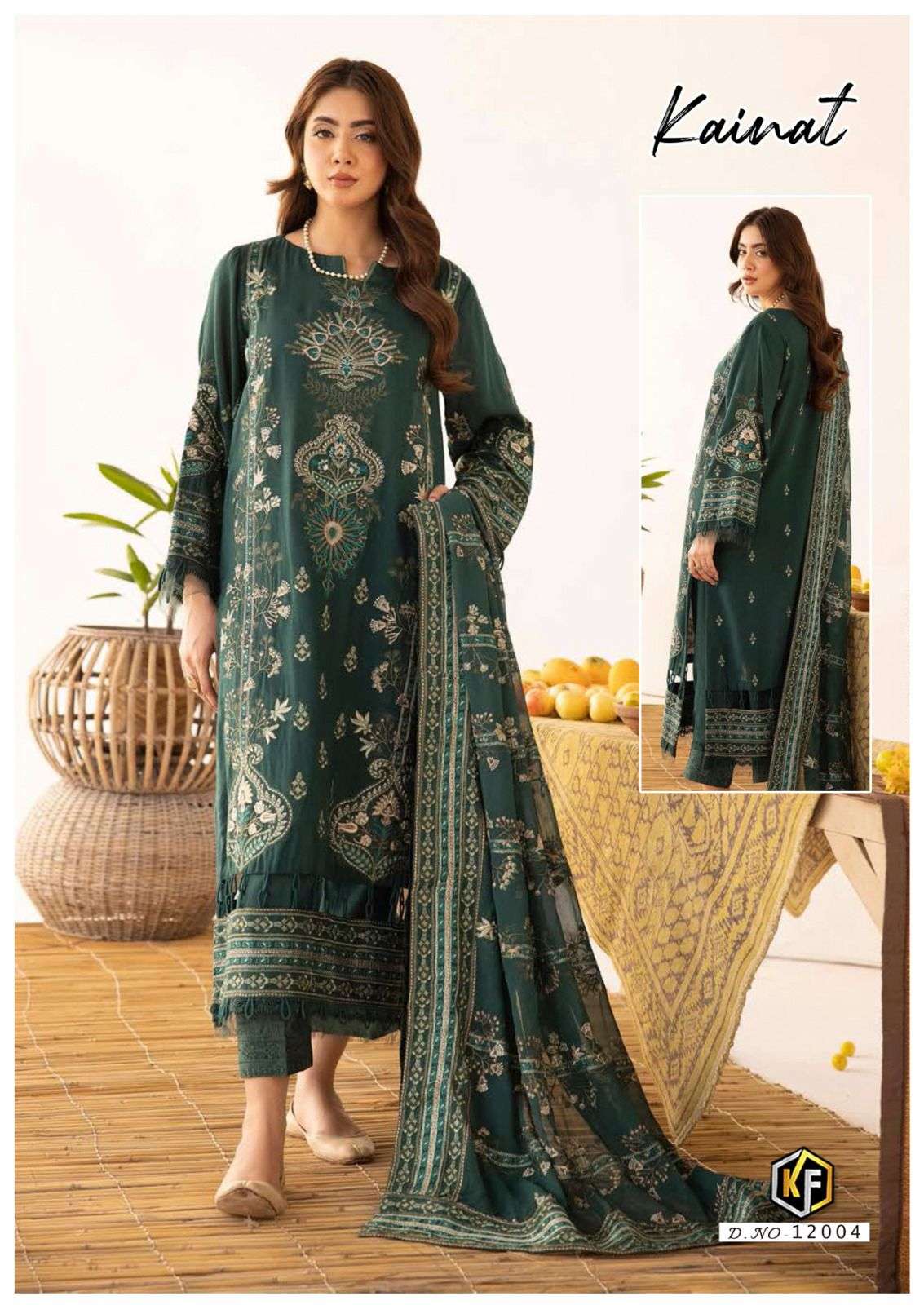 keval fab KAINAT VOL 12 designer HEAVY LAWN COTTON PRINT suit