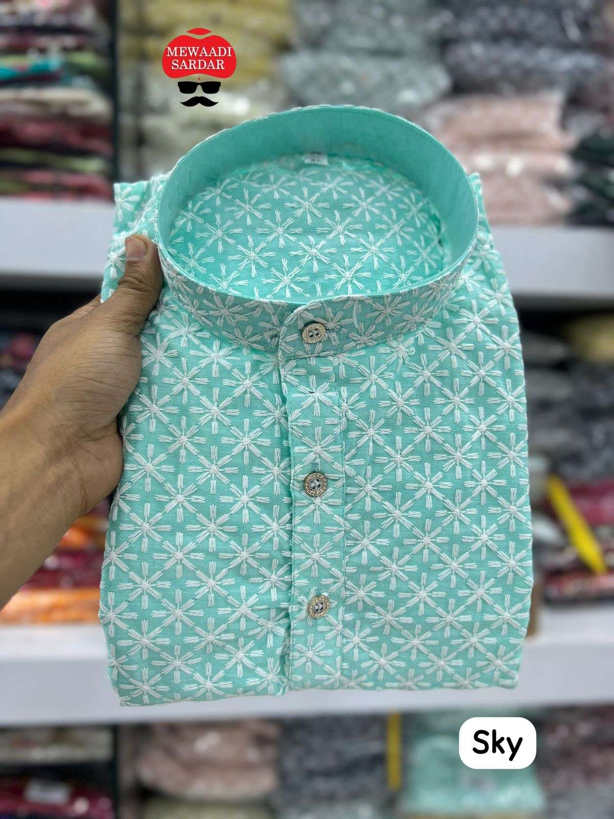 Kurta House vol 5.0 Mono Banglori with Chikan Schiffli Work long kurta
