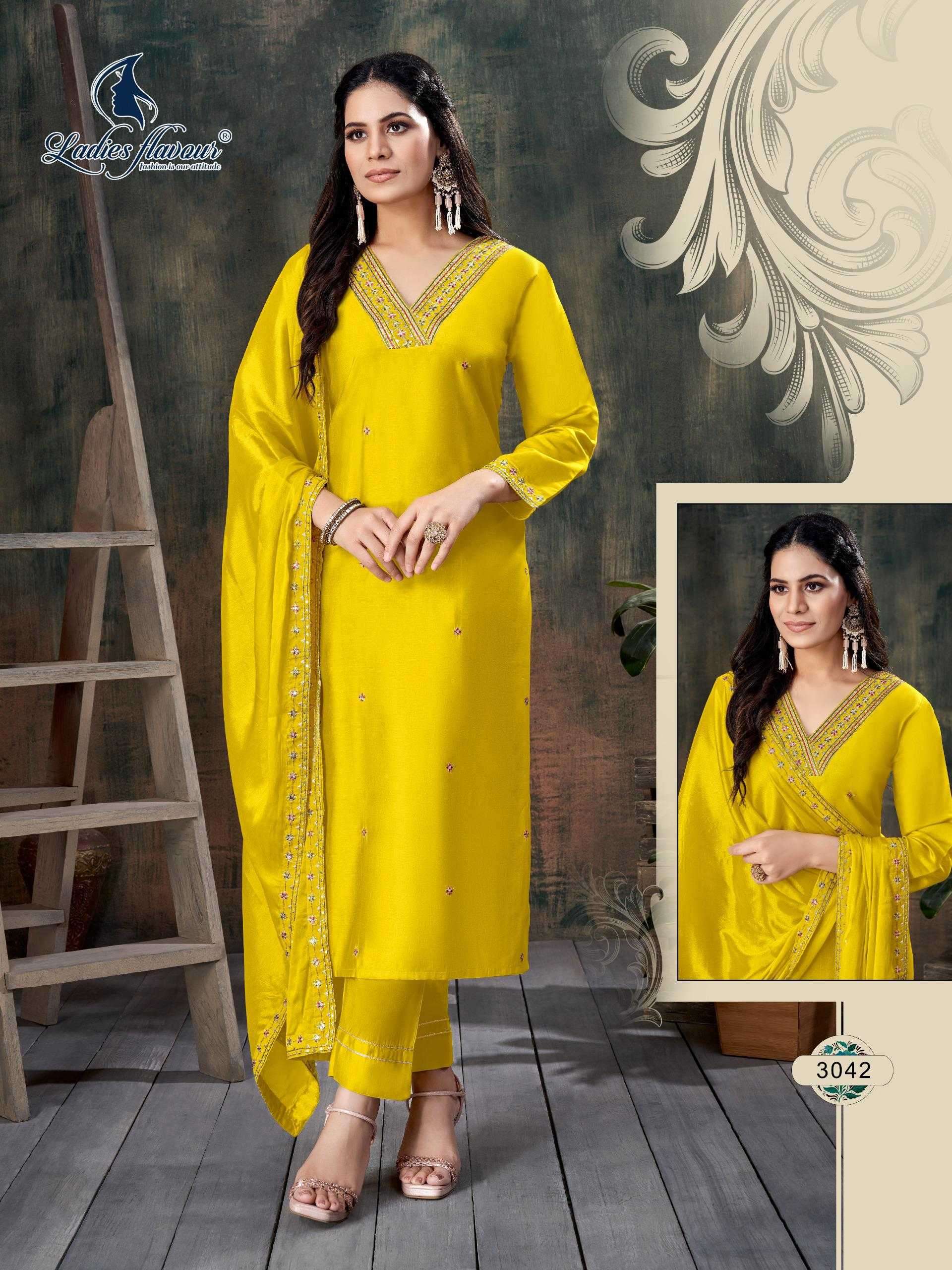 ladies flavour 3039-3042 Roman with Heavy Embroidery suit