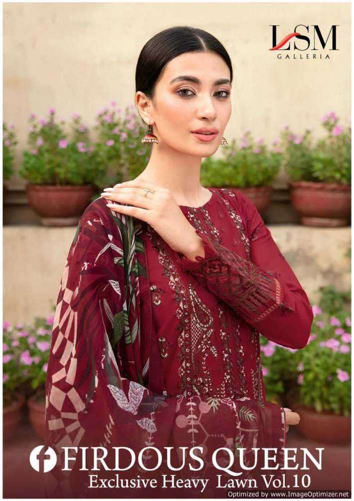 lsm galleria firdous queen vol 10 series 101-106 Heavy Lawn Cotton suit