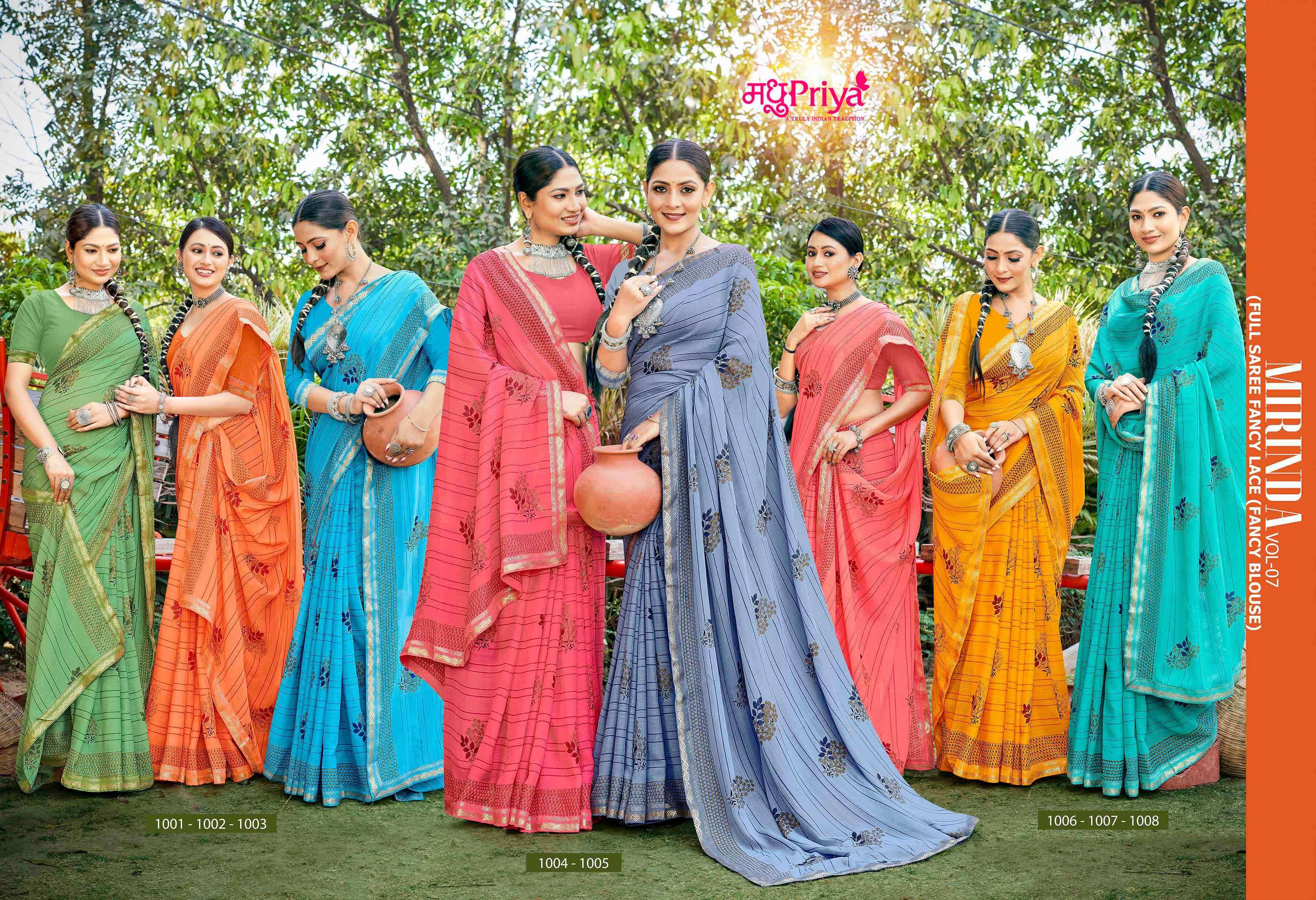 madhupriya mirinda vol 7 series 1001-1008 dani sarmili print saree