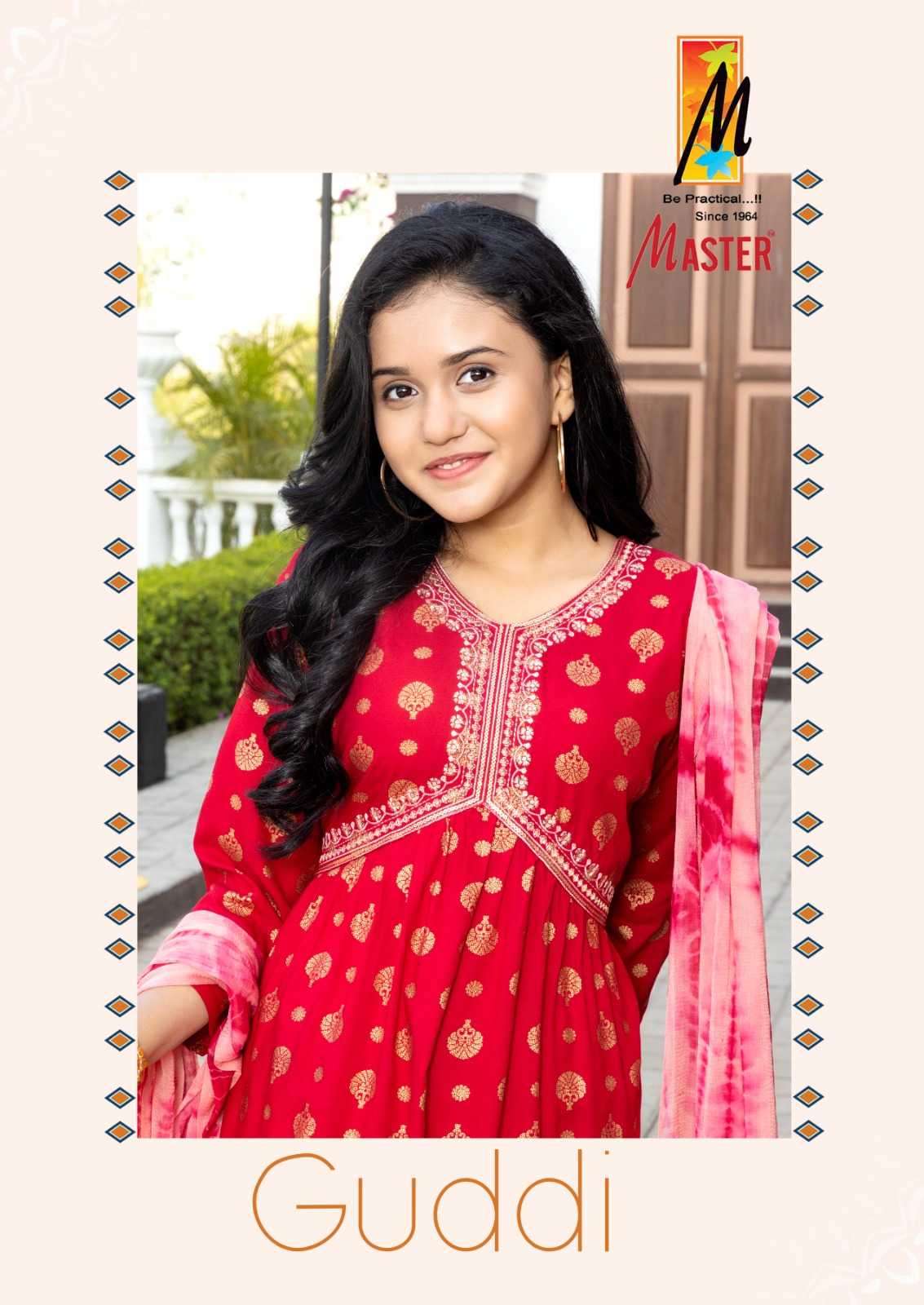 master guddi aaliya series 101-108 rayon readymade suit 
