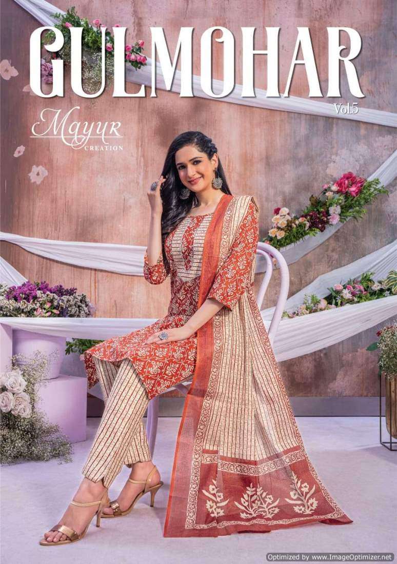 Mayur Gulmohar Vol-5 series 5001-5010 Pure Cotton Printed suit