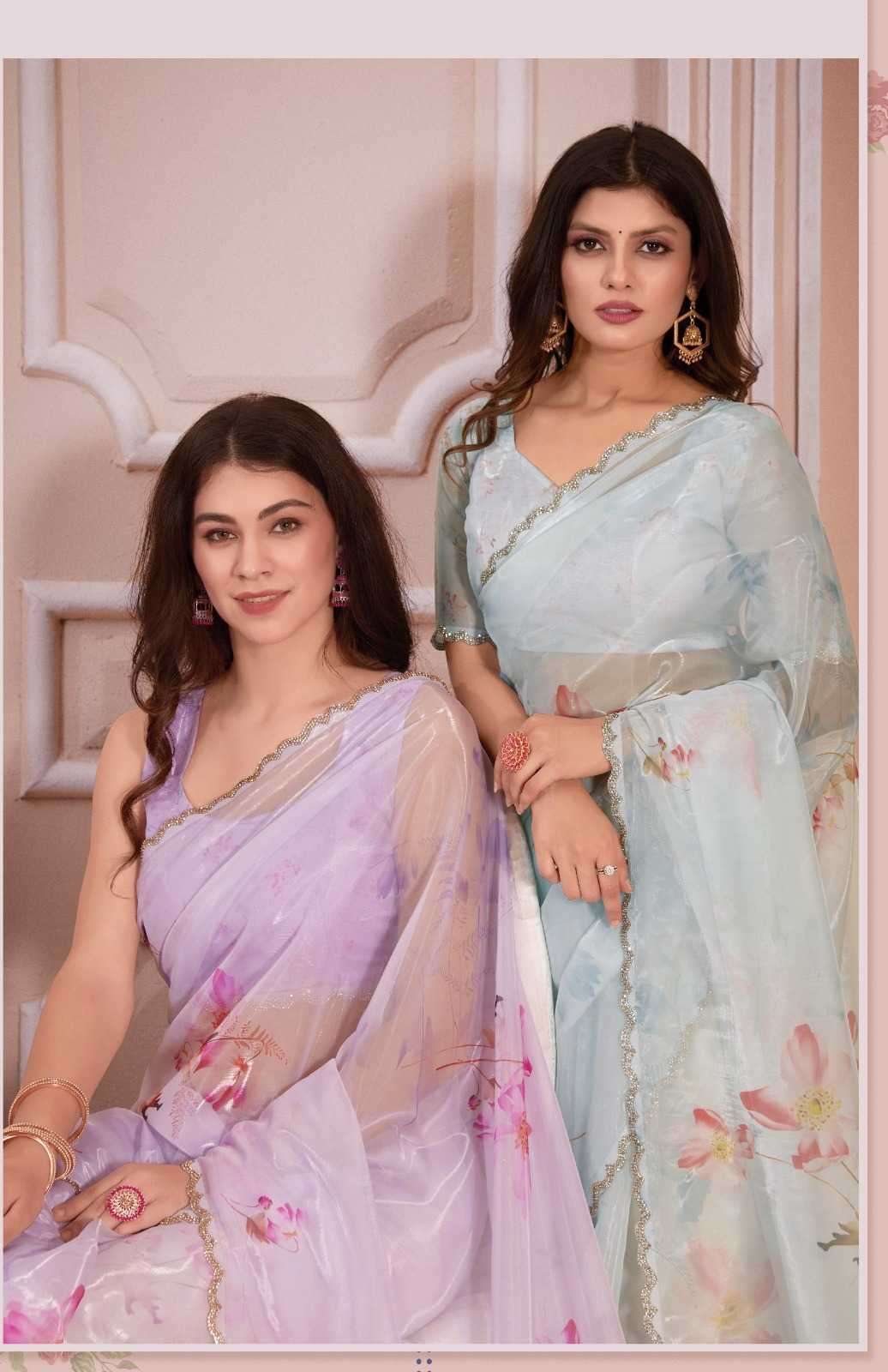 mehak 655a-655e Glass Organza Digital Print saree